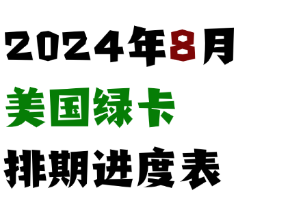 2024年8月美国移民排期进度表
